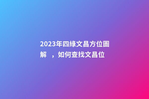 2023年四綠文昌方位圖解，如何查找文昌位